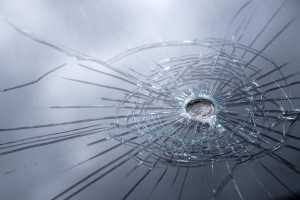 Broken windshield
